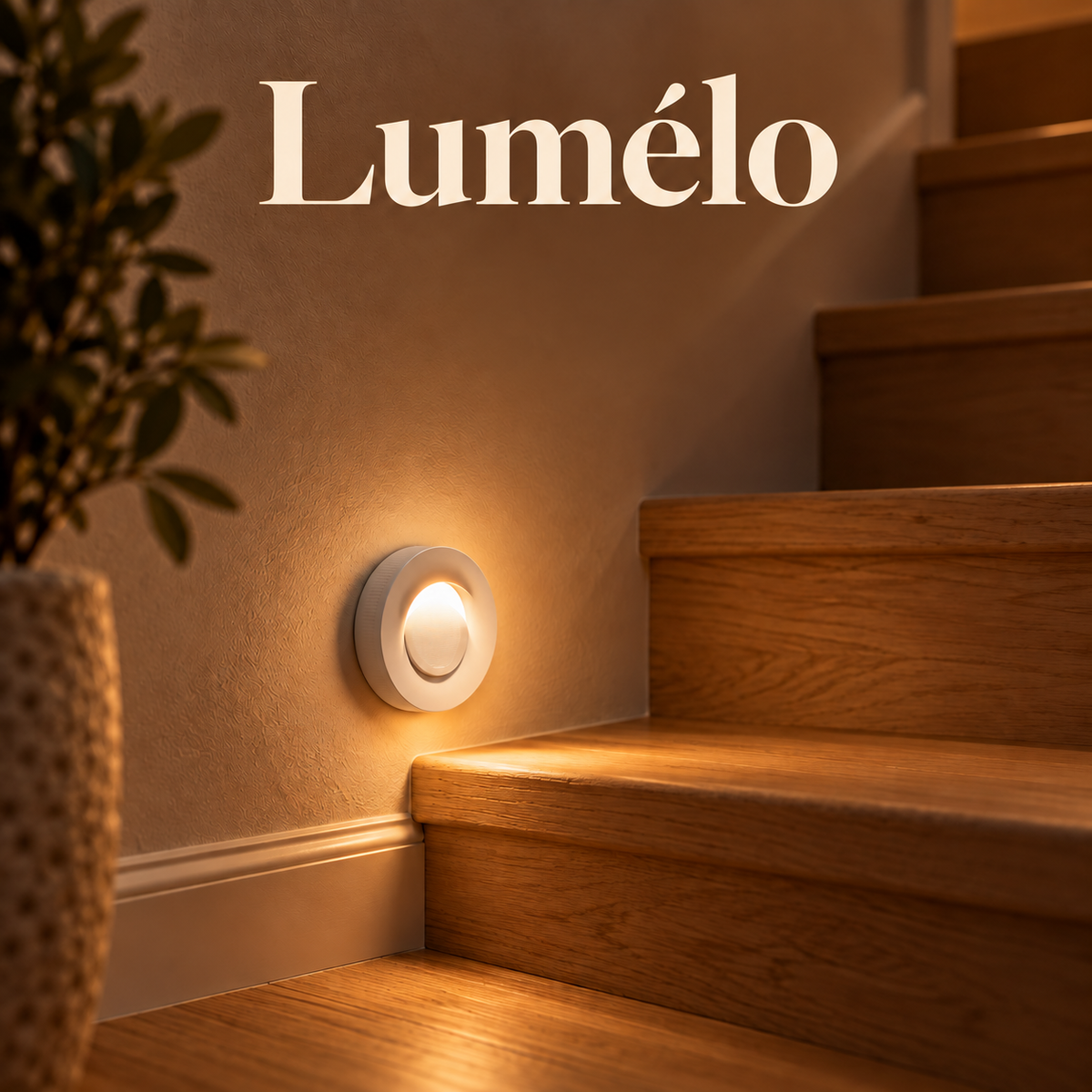 Lumélo — escalier — illustration d’ambiance chaleureuse