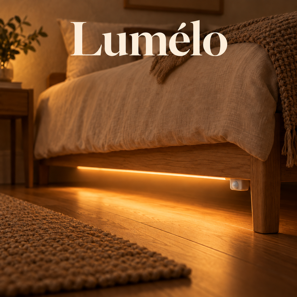 Lumélo — sous-lit — illustration d’ambiance chaleureuse
